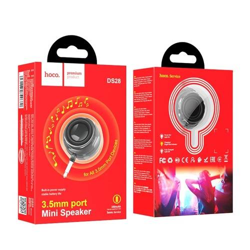 Hoco. 3.5mm Mini Portable Speaker Stereo AUX Jack Music Audio Player Rechargeable Loudspeak DS28 No.1145E
