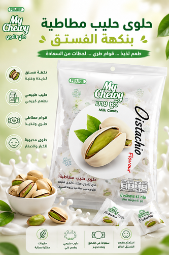 حلوى الحليب المطاطية بنكهة الفستق (ماي تشوي)