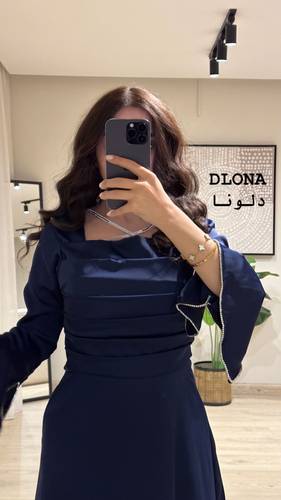 فستان كحلي تفته - S