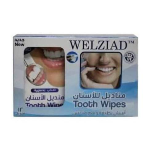 مناديل مبللة لتنظيف الأسنان من ويلزياد، 12 منديل
