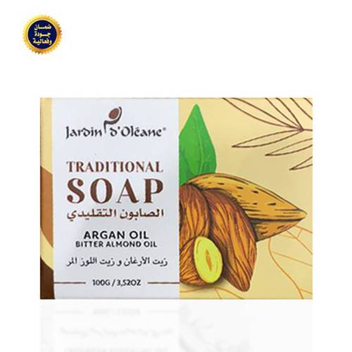 الصابون التقليدي بزيت الارجان وزيت اللوز المر من جاردن دي اوليان 100ج