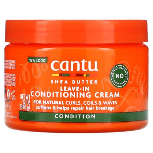 Cantu Shea Butter Leave-In Moisturizing Cream, for Natural Curls, Coils & Waves, 12 oz (340 g)
