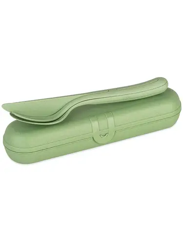 Cutlery set KLIKK READY nature leaf green