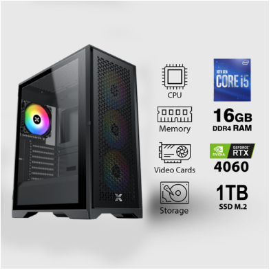 تجميعة | كرت شاشة GeForce RTX 4060Ti معالج Intel® Core™ i5-12400F