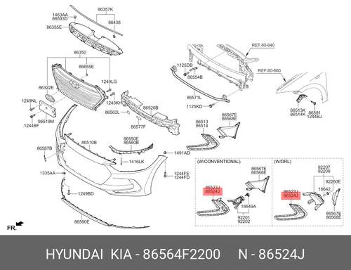 COVER-FR BUMPER FOG LAMP,RH