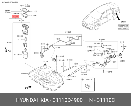 FUEL PUMP & SENDER MODULE ASSY