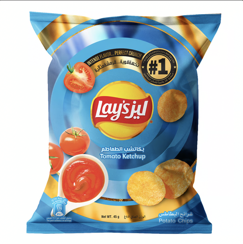 شرائح بطاطس بالكاتشب ليز 45 جم  20x حبة