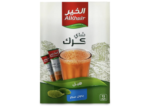 Alkhair Karak Tea  with cardamom without Suger 15g x 12 Packets x 12 Sachets