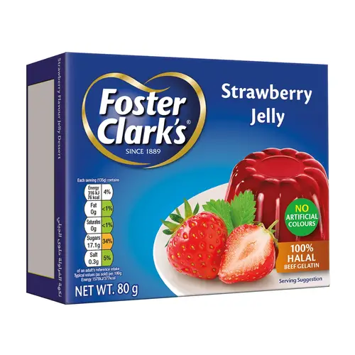 Foster Clarks Stawberry Flavoured Jelly 80g x 144 Pieces 