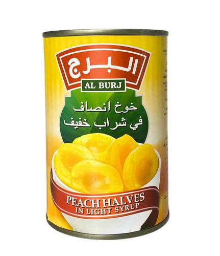خوخ انصاف في شراب خفيف البرج 425 جم 24x حبة