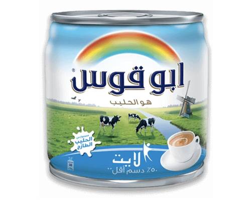 حليب مبخر قليل الدسم ابو قوس 170 جم 48x حبة