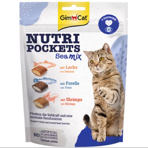 مكافئات GimCat Nutri Pockets خلطة بحرية 150غرام