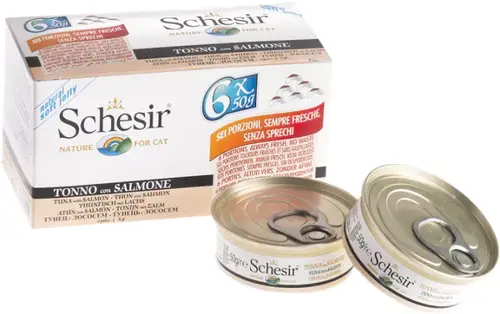 معلبات schesir للقطط تونة مع السالمون 6X50g