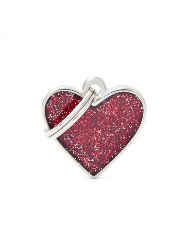 قلادة Small Heart Red Glitter