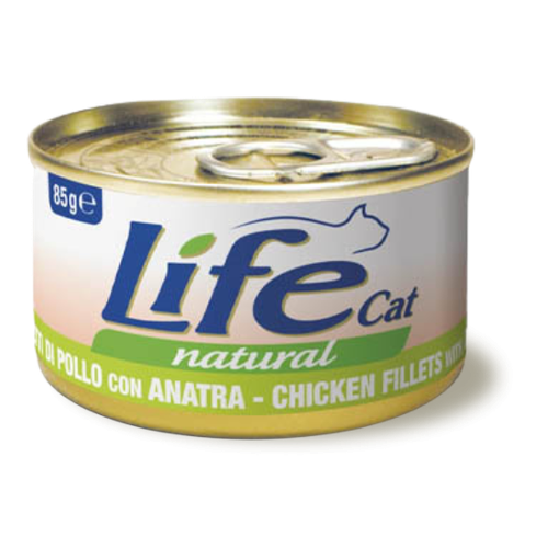 معلبات life cat فيليه الدجاج مع البط 85غ