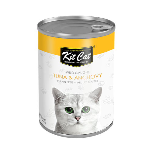 معلب Kit Cat Wild Caught تونة و انشوجة 400 غرام 