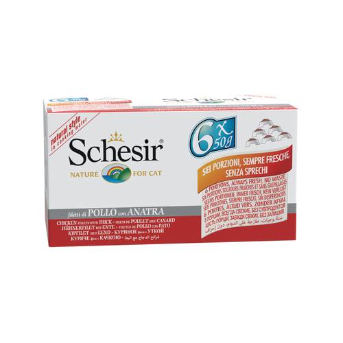 معلبات schesir (6x50g) فيليه الدجاج مع البط