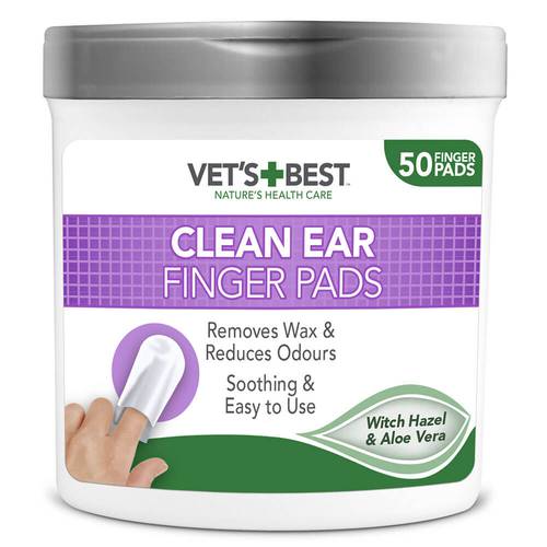 مناديل  vets best clean ear finger pads لتنظيف الأذن للقطط والكلاب 50 منديل