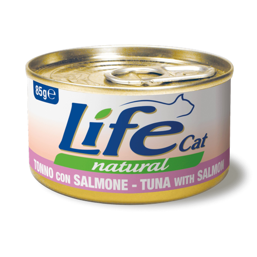 معلبات life cat تونا مع السلمون 85غ