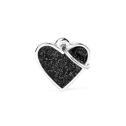 قلادة Small Heart Black Glitter 