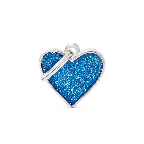 قلادة Small Heart Blue Glitter