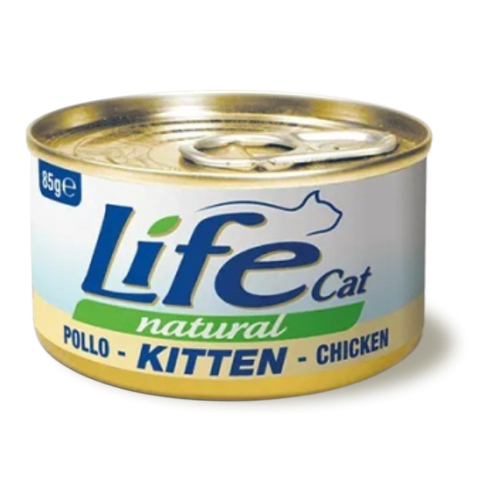 معلبات life cat فيليه الدجاج للكتن 85غ