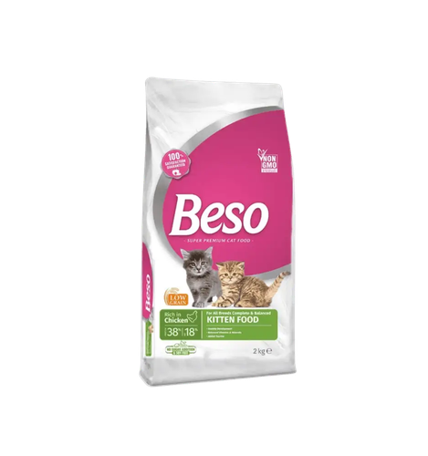 دراي فود beso kitten سوبر بريميوم للقطط الصغيرة 15 كيلو 