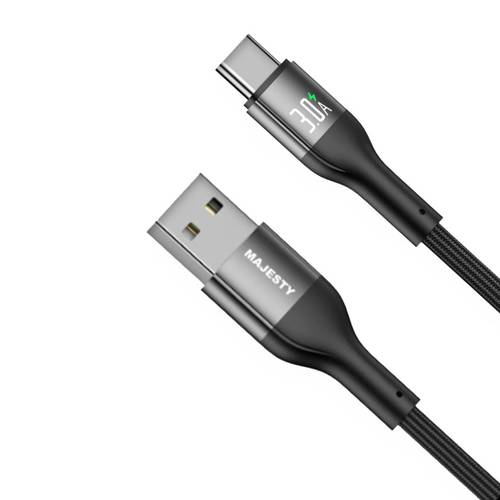 ماجيستي كابل شاحن USB-A إلى USB-C سلك شحن سريع مجدول 45 واط (15V/3A) متوافق مع سامسونج، ماك بوك برو، نينتندو سويتش وأكثر – أسود (1 متر)