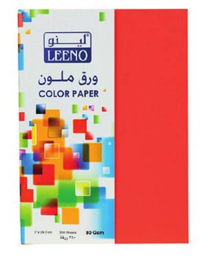 ورق ملون A4 باكيت 250 ورقة 80غ من LEENO