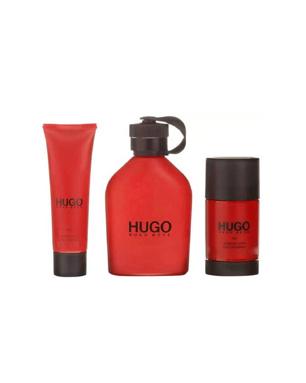 Hugo Red for Men 3 Piece Set EDT 150 ml  Deo 75 ml  Shower Gel 50 ml