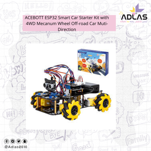 ACEBOTT ESP32 Smart Car Starter Kit with 4WD Mecanum Wheel Off-road Car Muti-Direction