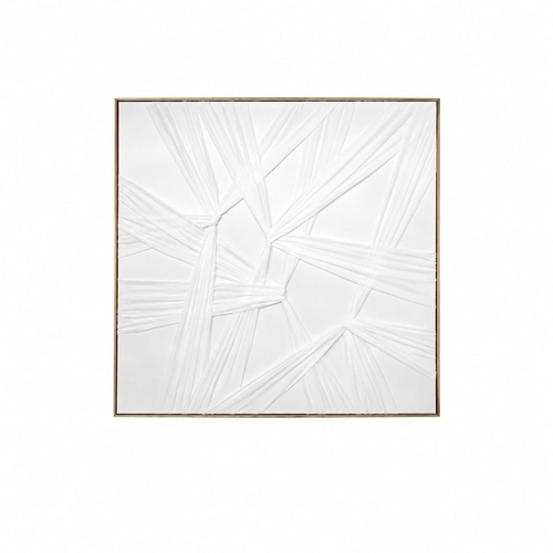 لوحة جدارية إطار ذهبي خشب MDF 80×80 سم تصميم راقي
