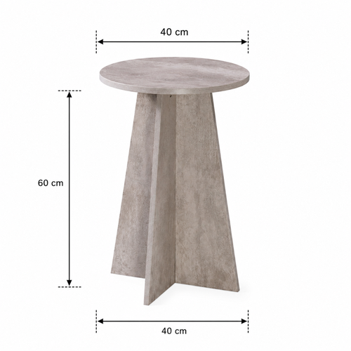 طاولة شاي دائرية خشب MDF بيج 40×40×60 سم