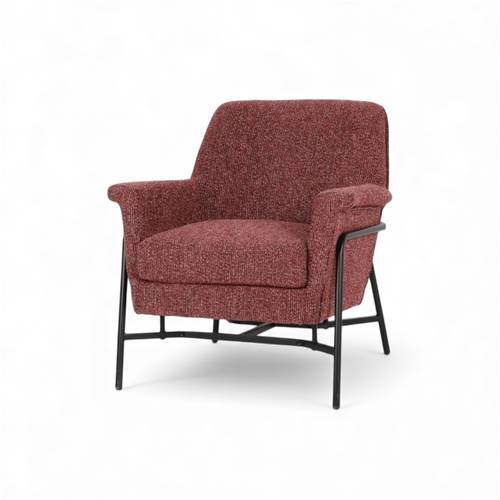 Luxurious Deep-Seated Accent Armchair with Open Metal Base