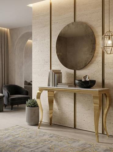 كونسول استيل رخامي فاخر تصميم مودرن بلمسة فندقية-بعدة ألوان 