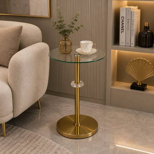 طاولة خدمة جانبية زجاجية تصميم عصري فاخر-بعدة ألوان 