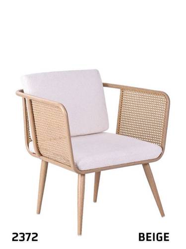 Modern Boucle Chair with Rattan Side Details (Model 2405))