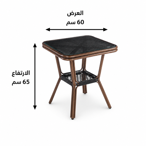 طاولة كافيه دائرية زجاج 60×60×65 سم تصميم عملي