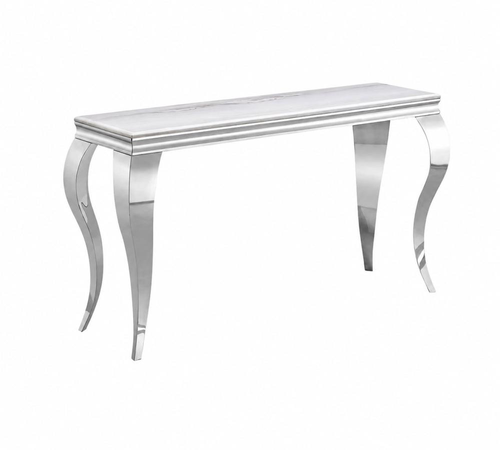 طاولة كونسول رخامية فضي 140×40×80 سم تصميم مودرن