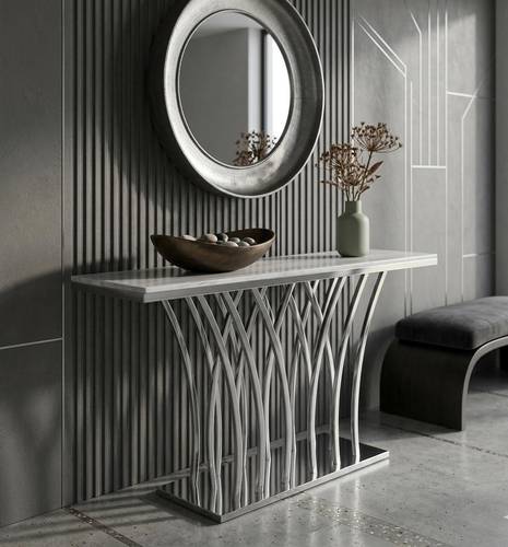 كونسول رخامي فاخر بتصميم فروع معدنية-بعدة ألوان 