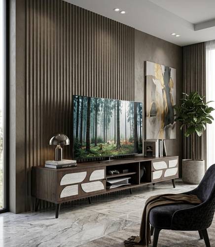 طاولة تلفزيون مودرن بتصميم هندسي فاخر-بعدة مقاسات