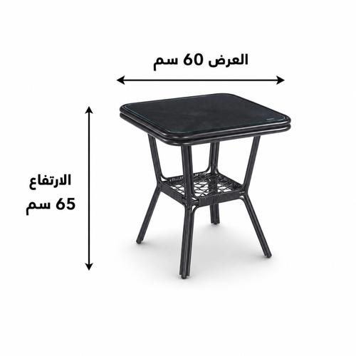 طاولة كافيه دائرية زجاج 60×60×65 سم تصميم راقي