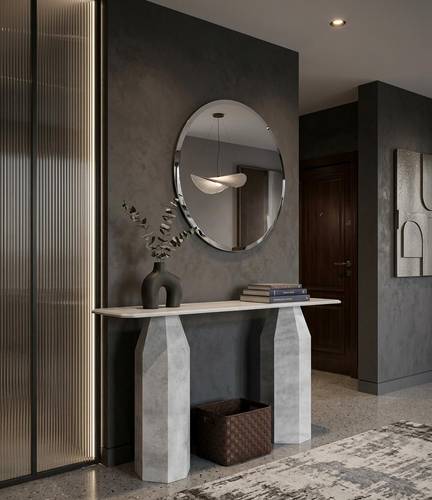 كونسول رخامي مودرن بتصميم هندسي فاخر-بعدة ألوان 
