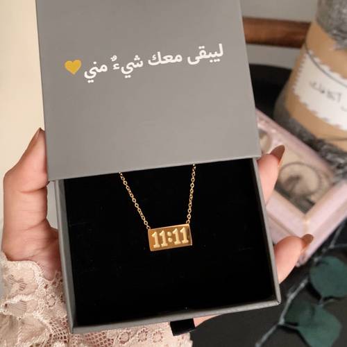 قلادة 11:11 مطلية ذهب 18K