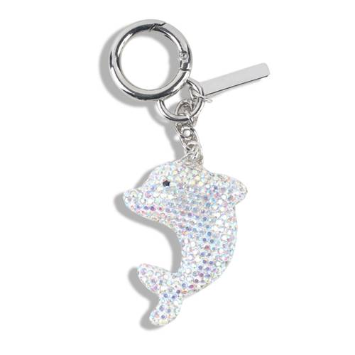 ميدالية (تعليقة) شنطة نسائي على شكل دولفين مرصع بالكريستال -  شكل 1