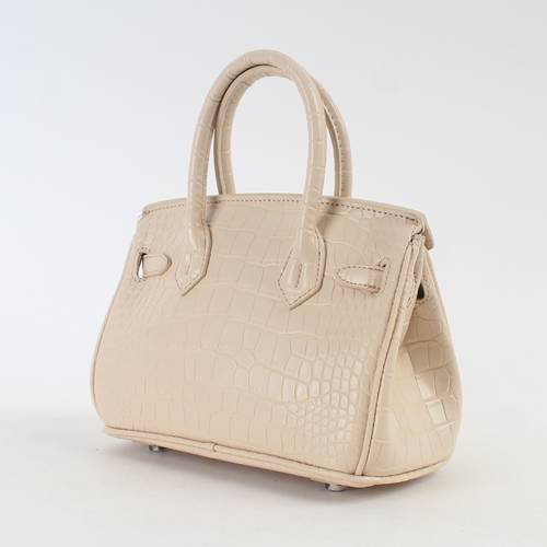 شنطة يد نسائي بتصميم جلد التمساح بجودة عالية مع حمالة للكتف - مشمشي