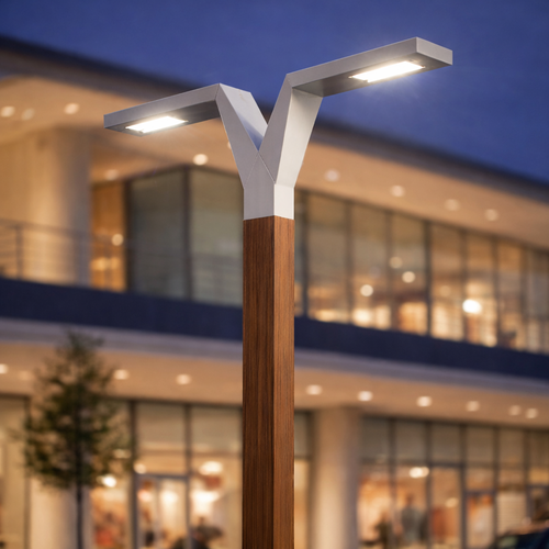 عمود إنارة Wooden Stealth LED بتصميم خشبي فاخر – صناعة سعودية