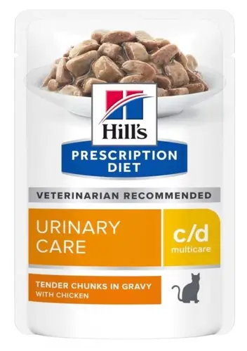 هيلز يونري c/d طعام رطب للقطط بقطع الدجاج في المرق 85g