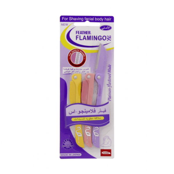 Flamingos shaving facial body hair