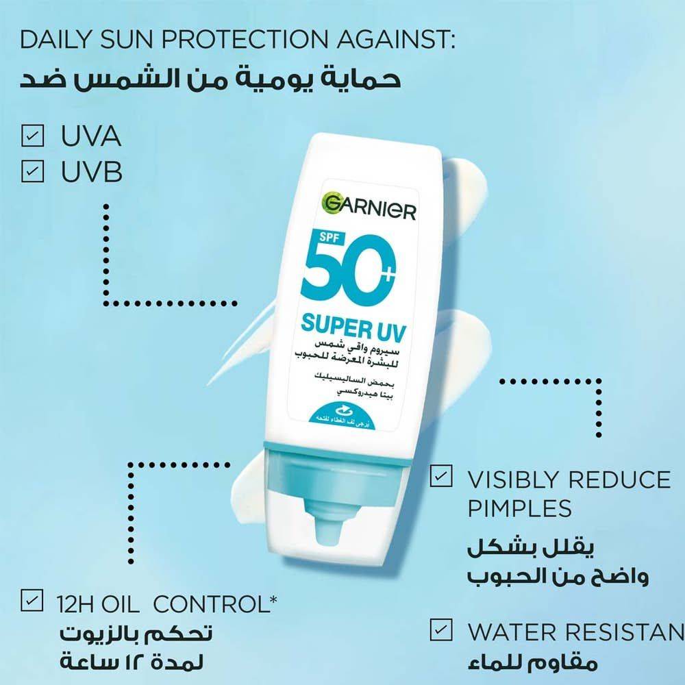 Garnier Skinactive Super UV Acne Prone Skin Serum Sunscreen - 30ml